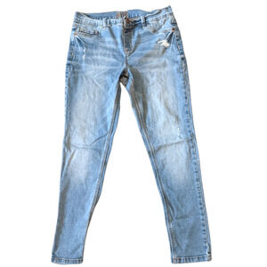 JUSTICE 14 PLUS Distressed Stretchy Mid-Rise Denim Jeggings Jeans